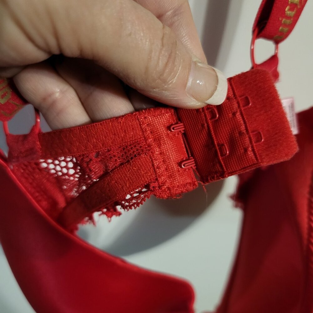 RED BLING JUICY COUTURE PUSH UP BRA SZ 38C - Picture 5 of 9